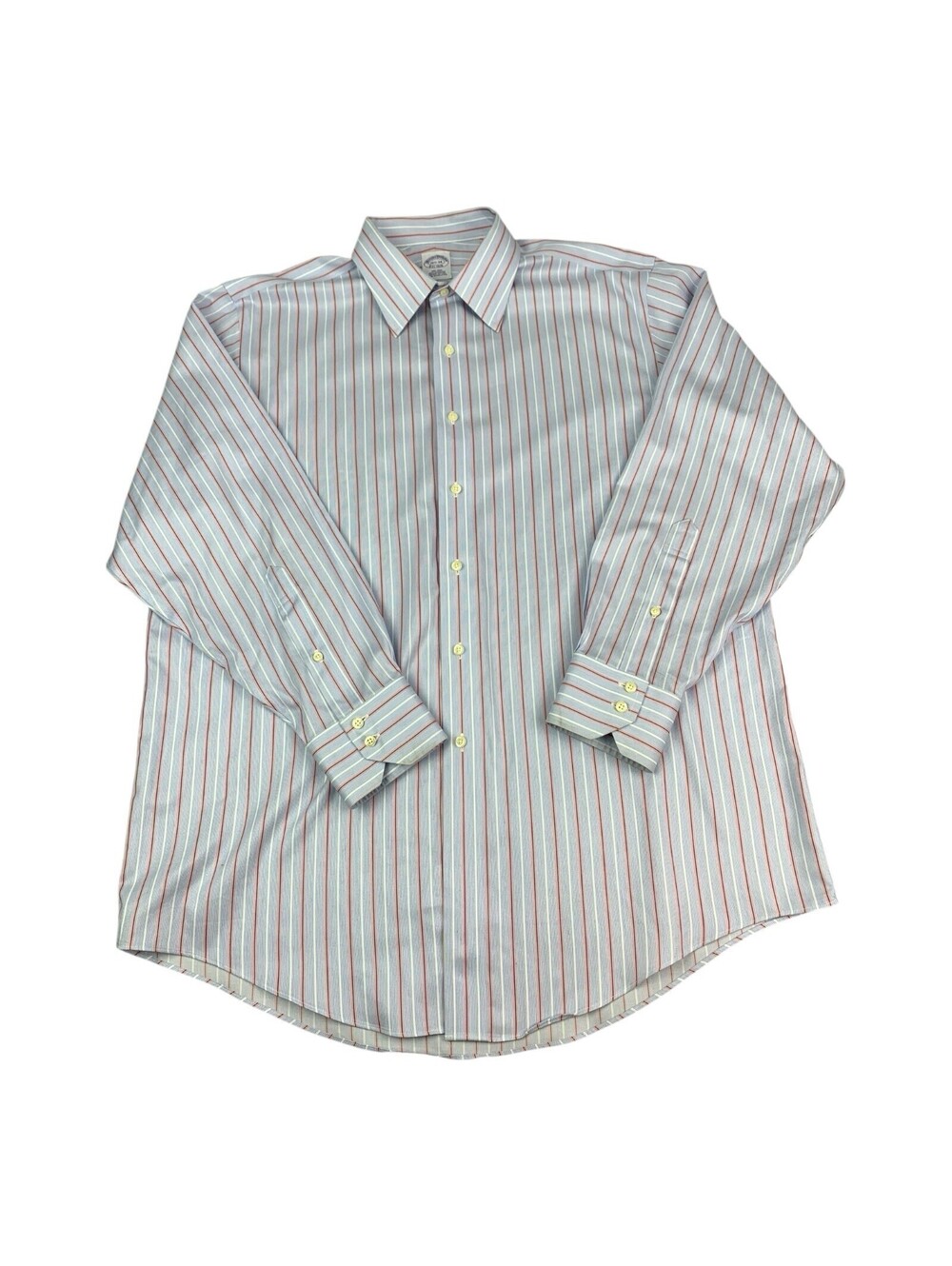 Brooks Brothers Long Sleeve Button Down Shirt 1818 Light Blue Striped, Mens XL